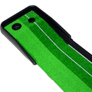 Indoor Practice Putting Green 2.5m Mat Inclined Ball Return Fake Grass 2 Holes - RnR Galore