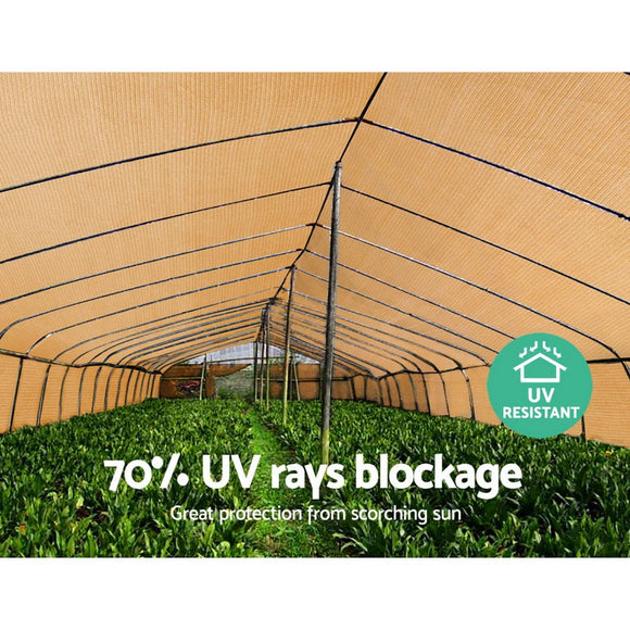Instahut 70% Shade Cloth 1.83x20m Shadecloth Sail Heavy Duty Beige - RnR Galore