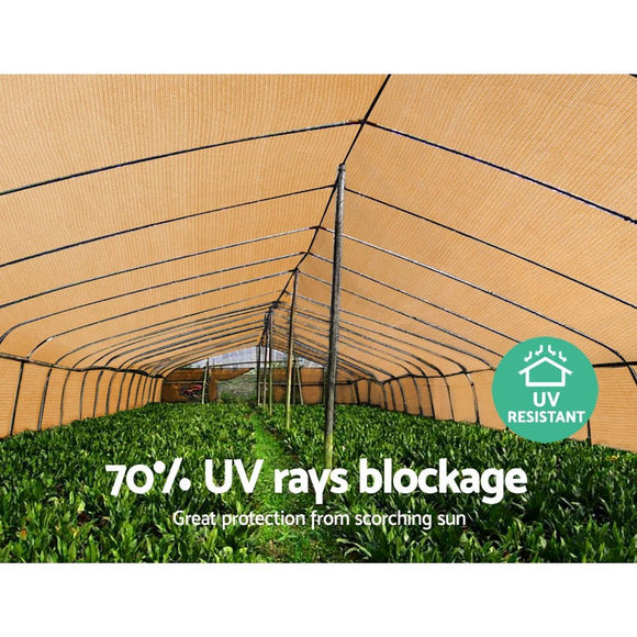 Instahut 70% Shade Cloth 3.66x30m Shadecloth Sail Heavy Duty Beige - RnR Galore