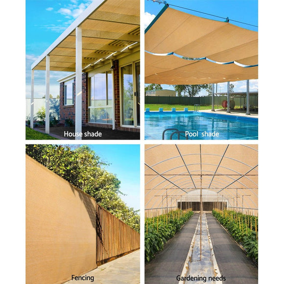 Instahut 70% Shade Cloth 3.66x30m Shadecloth Sail Heavy Duty Beige - RnR Galore