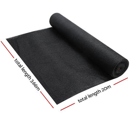 Instahut 90% Shade Cloth 3.66x20m Shadecloth Sail Heavy Duty Black - RnR Galore