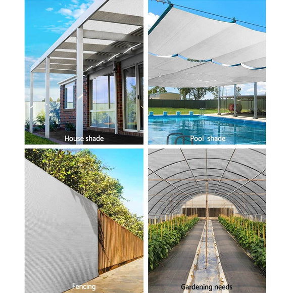 Instahut 90% Shade Cloth 3.66x30m Shadecloth Wide Heavy Duty White - RnR Galore