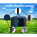 Instahut Gazebo 3x3 Pop Up Marquee Folding Wedding Tent Gazebos Camping Outdoor Shade Canopy Navy - RnR Galore