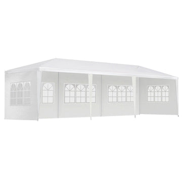 Instahut Gazebo 3x9m Marquee Wedding Party Tent Outdoor Camping Side Wall Canopy 5 Panel White - RnR Galore