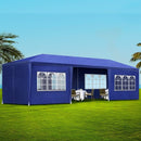 Instahut Gazebo 3x9m Marquee Wedding Party Tent Outdoor Camping Side Wall Canopy 8 Panel Blue - RnR Galore