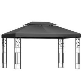 Instahut Gazebo 4x3m Marquee Outdoor Wedding Party Event Tent Home Iron Art Shade Grey - RnR Galore
