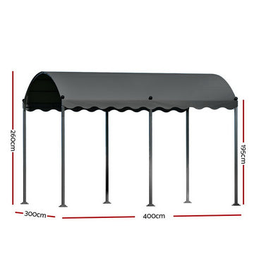 Instahut Gazebo Marquee 4x3m Outdoor Event Wedding Tent Camping Party Shade Iron Art Canopy Grey - RnR Galore