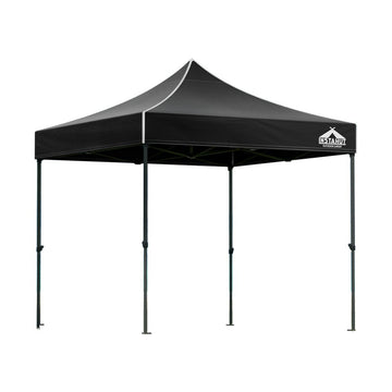 Instahut Gazebo Pop Up Marquee 3x3 Folding 500D Wedding Tent Base Pod Black - RnR Galore