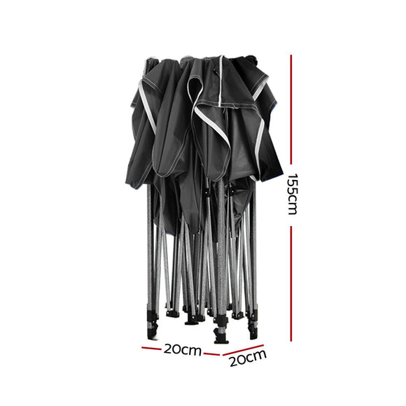 Instahut Gazebo Pop Up Marquee 3x3 Folding 500D Wedding Tent Base Pod Black - RnR Galore