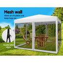 Instahut Gazebo Pop Up Marquee 3x3m Wedding Party Outdoor Camping Tent Canopy Shade Mesh Wall White - RnR Galore
