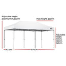 Instahut Gazebo Pop Up Marquee 3x6 Folding 500D Wedding Tent Base Pod White - RnR Galore