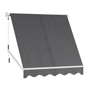 Instahut Retractable Fixed Pivot Arm Window Awning Outdoor Blinds 2.1X2.1M Grey - RnR Galore