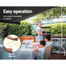 Instahut Retractable Folding Arm Awning Manual Sunshade 2.5Mx2M Grey - RnR Galore