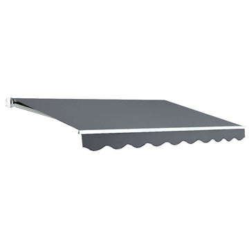 Instahut Retractable Folding Arm Awning Manual Sunshade 3Mx2.5M Grey - RnR Galore