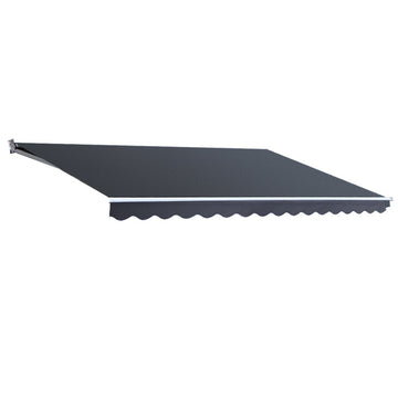 Instahut Retractable Folding Arm Awning Manual Sunshade 5Mx3M Grey - RnR Galore