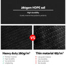 Instahut Shade Sail 5x5x5m Triangle 280GSM 98% Black Shade Cloth - RnR Galore