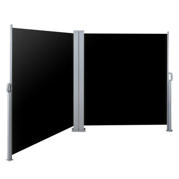 Instahut Side Awning Outdoor Blinds Sun Shade Retractable Screen 2X6M BK - RnR Galore