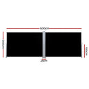 Instahut Side Awning Outdoor Blinds Sun Shade Retractable Screen 2X6M BK - RnR Galore