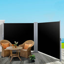 Instahut Side Awning Outdoor Blinds Sun Shade Retractable Screen 2X6M BK - RnR Galore