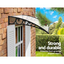Instahut Window Door Awning 1mx1.5m Transparent Hollow Sheet Plastic Frame - RnR Galore