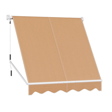 Instahut Window Fixed Pivot Arm Awning Outdoor Retractable Canopy 2.1X2.1M Beige - RnR Galore
