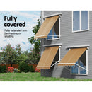 Instahut Window Fixed Pivot Arm Awning Outdoor Retractable Canopy 2.1X2.1M Beige - RnR Galore