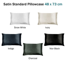 Invitation Satin Standard Pillowcase Nior Black - RnR Galore