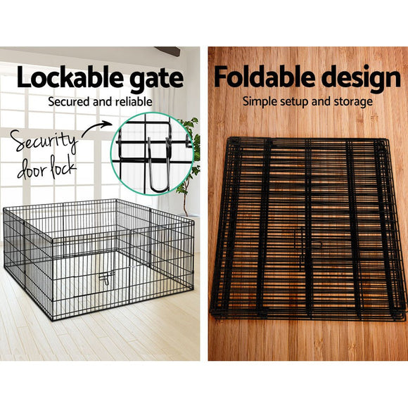 i.Pet 2x24" 8 Panel Dog Playpen Pet Fence Exercise Cage Enclosure Play Pen - RnR Galore