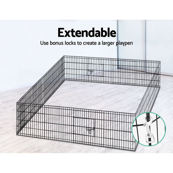 i.Pet 2x24" 8 Panel Dog Playpen Pet Fence Exercise Cage Enclosure Play Pen - RnR Galore