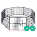 i.Pet 2x24" 8 Panel Dog Playpen Pet Fence Exercise Cage Enclosure Play Pen - RnR Galore