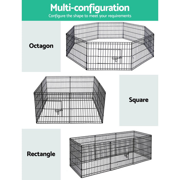 i.Pet 2x24" 8 Panel Dog Playpen Pet Fence Exercise Cage Enclosure Play Pen - RnR Galore