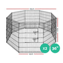 i.Pet 2x36" 8 Panel Dog Playpen Pet Fence Exercise Cage Enclosure Play Pen - RnR Galore