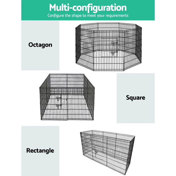 i.Pet 2x36" 8 Panel Dog Playpen Pet Fence Exercise Cage Enclosure Play Pen - RnR Galore