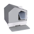 i.Pet Cat Litter Box Large Tray Kitty Toilet Enclosed Cat Litter Box Hooded Scoop Mat Grey - RnR Galore