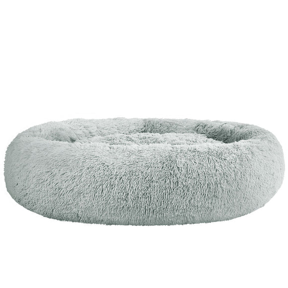 i.Pet Pet Bed Dog Cat 110cm Calming Extra Large Soft Plush Light Grey - RnR Galore