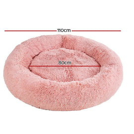 i.Pet Pet Bed Dog Cat 110cm Calming Extra Large Soft Plush Pink - RnR Galore