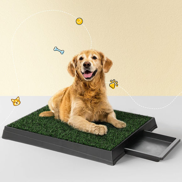 i.Pet Pet Training Pad Dog Potty Toilet Large Portable With Tray Grass 2 Mats - RnR Galore