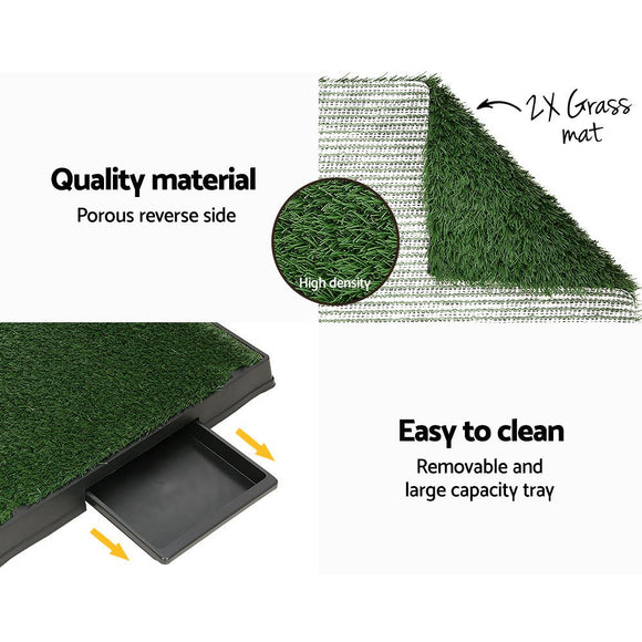 i.Pet Pet Training Pad Dog Potty Toilet Large Portable With Tray Grass 2 Mats - RnR Galore