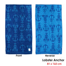 Jacquard Velour Reversible Beach Towel Blue Lobster Anchor - RnR Galore