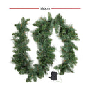 Jingle Jollys 1.8m Christmas Garland with LED lights Party Xmas Decorations - RnR Galore