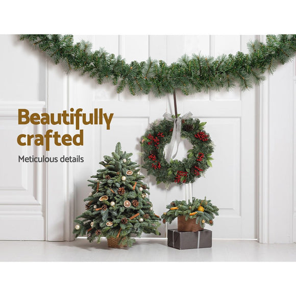 Jingle Jollys 1.8m Christmas Garland with LED lights Party Xmas Decorations - RnR Galore