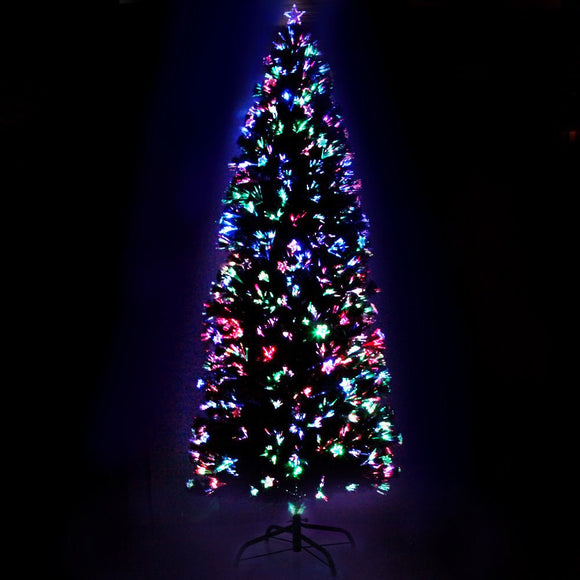 Jingle Jollys 2.4m Christmas Tree Optic Fibre LED Xmas tree Multi Colour - RnR Galore