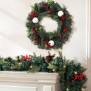 Jingle Jollys Christmas Garland with Wreath Set LED Lights Xmas Tree Decor - RnR Galore