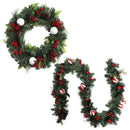 Jingle Jollys Christmas Garland with Wreath Set Ornaments Xmas Tree Decor - RnR Galore