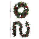 Jingle Jollys Christmas Garland with Wreath Set Ornaments Xmas Tree Decor - RnR Galore