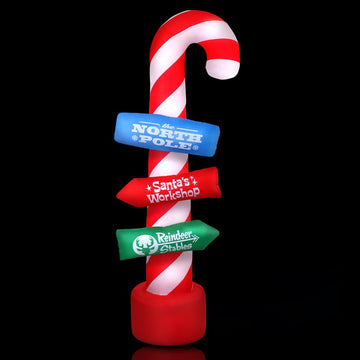 Jingle Jollys Christmas Inflatable Candy Pole 2.4M Illuminated Decorations - RnR Galore