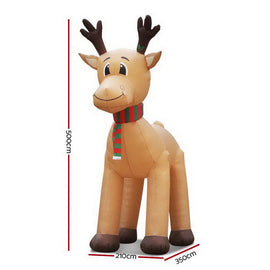 Jingle Jollys Christmas Inflatable Reindeer 5M Illuminated Decorations - RnR Galore