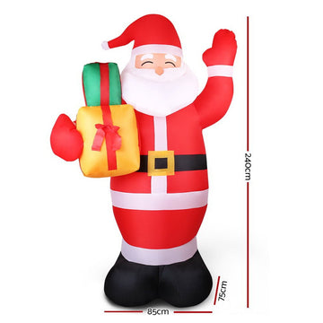 Jingle Jollys Christmas Inflatable Santa 2.4M Illuminated Decorations - RnR Galore