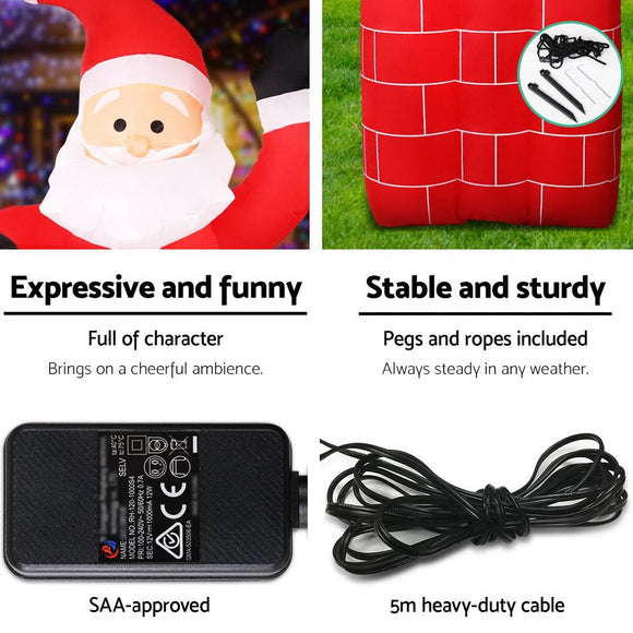 Jingle Jollys Christmas Inflatable Santa Pop Up 1.8M Illuminated Decorations - RnR Galore
