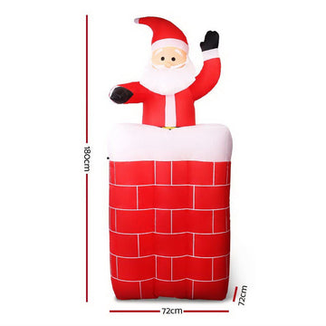 Jingle Jollys Christmas Inflatable Santa Pop Up 1.8M Illuminated Decorations - RnR Galore